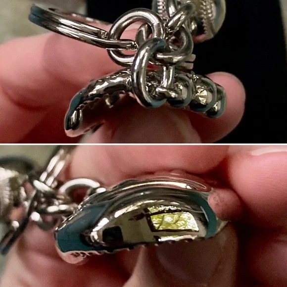 Coach RARE Baseball Mitt & Ball Glove Keyring Silver F93114